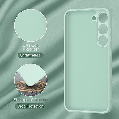 Vanjua Case for Samsung Galaxy S23 (Only), Stylish Liquid Silicone Slim Full-Body Protective Cover Compatible with Samsung Galaxy S23 5G 6.1 Inch Phone Case (Light Cyan) - color: Light Cyan