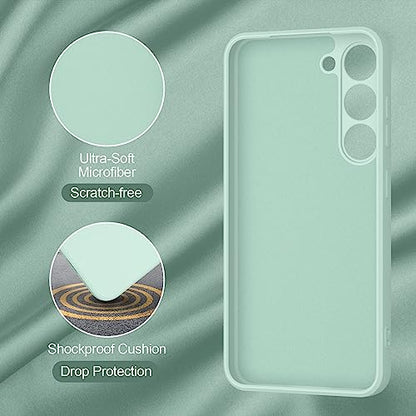 Vanjua Case for Samsung Galaxy S23 (Only), Stylish Liquid Silicone Slim Full-Body Protective Cover Compatible with Samsung Galaxy S23 5G 6.1 Inch Phone Case (Light Cyan) - color: Light Cyan