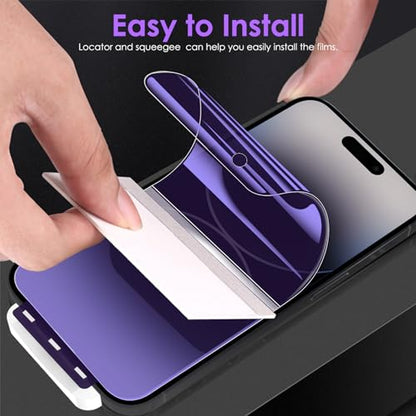 [3 Pack for iPhone 15 Pro Privacy Screen Protector (NOT Glass), [Anti-Spy][Anti Blue Light] Soft Hydrogel Film Screen Protector for iPhone 15 Pro/iPhone 15 - Purple - size: iPhone 15 Pro/iPhone 15
