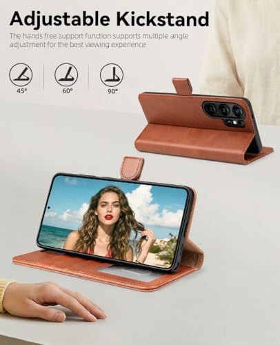 OCASE for Samsung Galaxy S26 Ultra Wallet Case, Card Holder, Dark Brown | RFID Blocking, Kickstand, Magnetic Closure, PU Leather Flip Folio, Shockproof TPU Shell, Protective Phone Cover (6.9") 2026 - color: Brown, size: Samsung Galaxy S26 Ultra