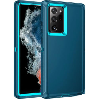 for Galaxy Note 20 Ultra Case Heavy Duty Shockproof Dust/Drop Poof 3 Layers Full Bady Protection Rugged Cover Case for Samsung Galaxy Note 20 Ultra,Turquoise - color: Turquise
