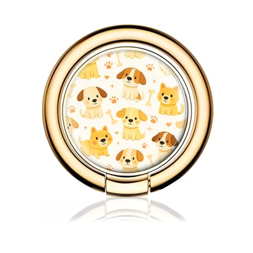 Cell Phone Ring Holder, Cute Metal Phone Grip Stand Finger Ring Kickstand, Flexible 360°Rotation Phone Tablet Case Accessories Compatible with Most Phones Cute Yellow Puppy - color: Cute Yellow Puppy