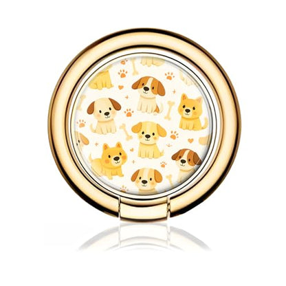 Cell Phone Ring Holder, Cute Metal Phone Grip Stand Finger Ring Kickstand, Flexible 360°Rotation Phone Tablet Case Accessories Compatible with Most Phones Cute Yellow Puppy - color: Cute Yellow Puppy