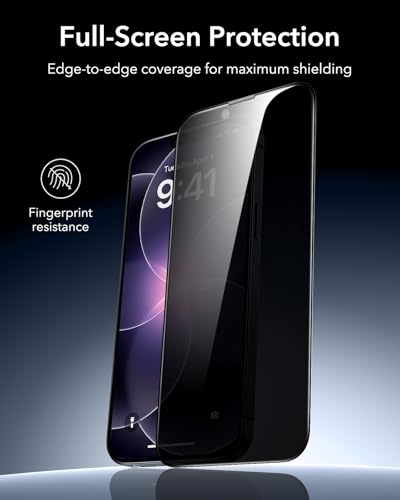 ESR 3 Pack for iPhone 17e/14/13/13 Pro Privacy Screen Protector, Armorite | 7X Impact Absorption, 9H+ Tempered Glass, Anti-Spy, for iPhone 17e/16e/14/13/13 Pro, UltraFit Tray, Full-Coverage Protection - size: iPhone 17e/16e/14/13/13 Pro 6.1 inch
