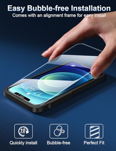ruwa Privacy Screen Protector for iPhone 12/12 Pro[6.1 Inch][2-Pack] Anti-Peep Tempered Glass Film with Easy Installation Frame, Ultra HD, 9H Hardness, Scratch Resistant, Case Friendly - size: for iPhone 12/12 Pro-6.1 inch 2-Pack
