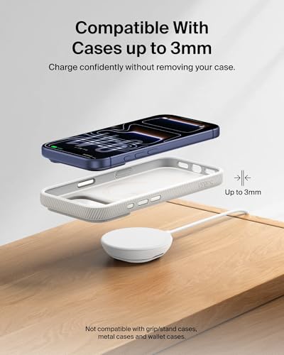 Belkin Qi2.2 25W Wireless Charger Fast Charging Pad with Kickstand - color: White, style: Power Supply Included