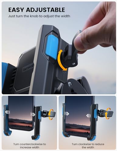 Lamicall Motorcycle Bike Phone Mount, 1s Lock Bike Phone Holder - color: Blue