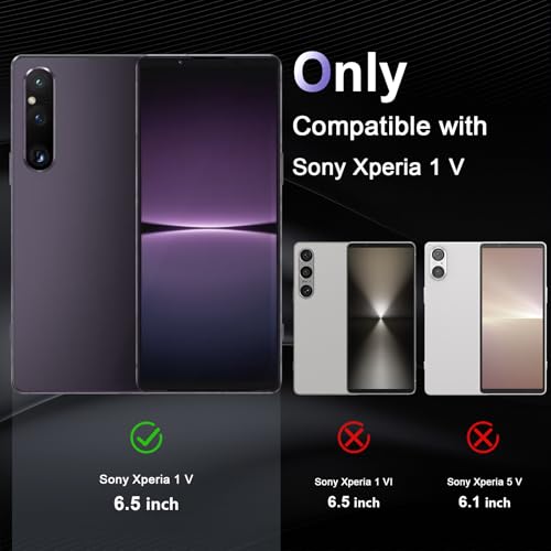Case for Sony Xperia 1 V, Military Grade Drop Protection Phone Case, Yellowing Resistant, Anti-Scratch Hard PC Back, Shockproof Hard Ultra-Thin Protective Cover, Clear - size: Sony Xperia 1 V