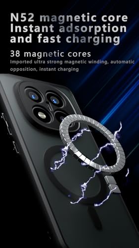 Compatible with Xiaomi Poco X7 5G Case Cover,Compatible with MagSafe,Compatible with Xiaomi Redmi Note 14 Pro 5G Built-in Magnetic Anti-Shock Cell Phone Case Black - size: Compatible with Xiaomi Redmi Note 14 Pro 5G