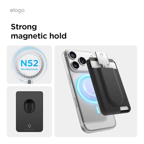 elago Key Magnetic Wallet Card Holder for iPhone - color: Black