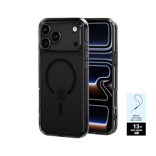 PAUL B for 2025 iPhone 17 Pro Max Case (Compatible with MagSafe) Military Grade Drop Protection(Drop Tested up to 13FT) Anti Yellowing|Magnetic Rugged Shockproof Phone Cover (Clear Black, iPhone 17 PM - color: Clear Black, size: iPhone 17 Pro Max