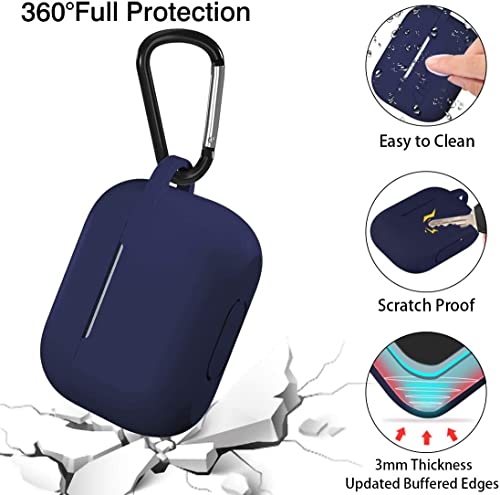 Lerobo for AirPod Pro Case, Soft Silicone Cover with Keychain, Navy Blue - color: Navy Blue