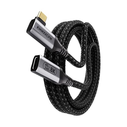 6.6FT USBC Extension Cable Right Angle Compatible with Thunderbolt 4/3,USB4 40Gbps Data Transfer,90 Degree USB C Male to Female Cable,Type C Extension 240W Fast Charging,8K/4K Video Display. - size: 6.6FT