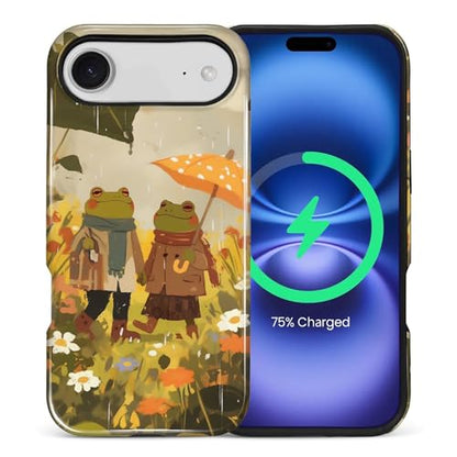 Magnetic for iPhone 17 Air Case,[Compatible with Magsafe] Dual Layer Protective Heavy Duty Shockproof Rugged Drop Protection Bumper Hybrid Case - Rain Frog and Toad - color: Rain Frog and Toad, size: iPhone 17 Air