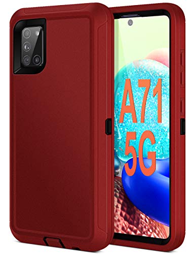 Jelanry for Samsung Galaxy A71 5G Case Heavy Duty & Rugged Cover, Red/Black | Dual-Layer Protective Hard Back Cover with Anti-Dust Scratch Raised Screen/Camera Lips Drop Protection for Outdoor Daily Use - color: Red