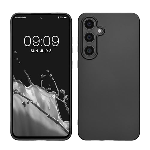 kwmobile Case Compatible with Samsung Galaxy S24 FE Case - Soft Slim Metallic TPU Silicone Cover - Metallic Grey - color: Metallic Grey, size: Galaxy S24 FE