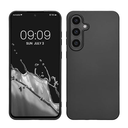 kwmobile Case Compatible with Samsung Galaxy S24 FE Case - Soft Slim Metallic TPU Silicone Cover - Metallic Grey - color: Metallic Grey, size: Galaxy S24 FE
