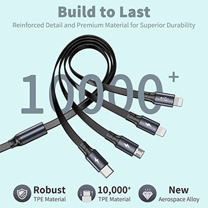 4 in 1 Multi Charging Cable, Retractable Multi Fast Charger Cable - size: 4 IN 1:2PACK