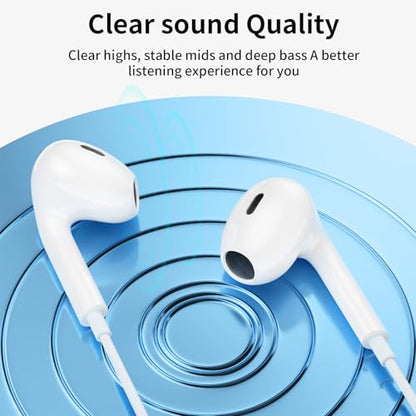 2 Packs USB C Headphones,Earphones Wired Earbuds Noise Canceling in-Ear