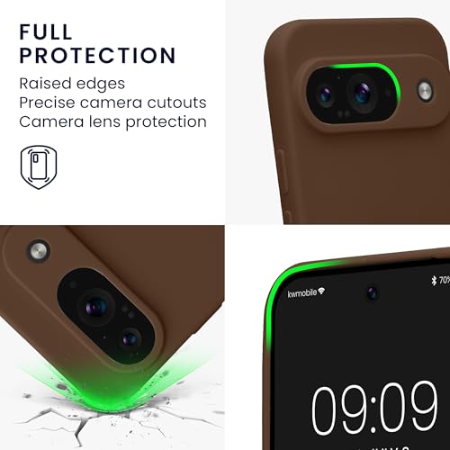 kwmobile Case Compatible with Google Pixel 9 Case - Protective Slim TPU Phone Cover - Soft Matte Finish - Chocolate - color: Chocolate, size: Pixel 9