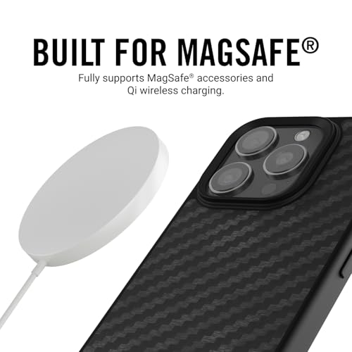 Ridge Case Compatible with iPhone 16 Plus - Compatible with MAGSAFE & Wireless Charging, Aluminum Control Buttons, Dual-Layer Construction, TPU Bumper with Drop Protection (Carbon) - color: Carbon, size: iPhone 16 Plus