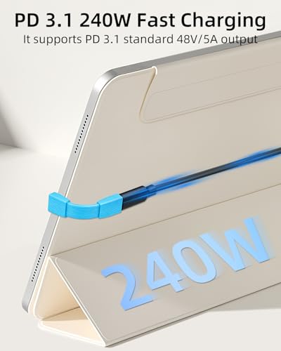 80Gbps Short USB 4 Flat Extension Cable,3.1 USB C Fast Charging Cable,PD 240W 90 Degree USB C Male to USB C Female Extender Cable,8K@60Hz Video Display for Phone,Tablets,Blue(0.16FT/2Pack) - style: 2 Blue