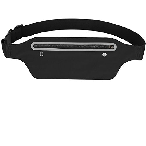 Fanny Packs for Women,Waterproof Fanny Pack for Men,Adjustable Running Belt Waist Pack Slim Expandable Pocket Belt,iPhone Running Holder Cell Phone Elastic Waist Pouch Bag for Galaxy Black - color: 1-Black