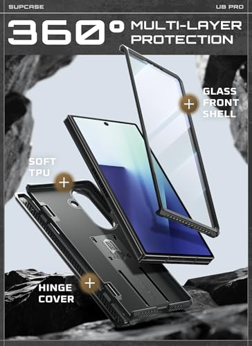 SUPCASE for Samsung Galaxy Z Fold 7 Case with Built-in Kickstand, Black - color: Black