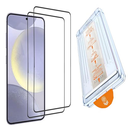 2 Pack for Samsung Galaxy S24 Tempered Glass Screen Protector, Auto-Alignment Installation Frame for Bubble Free & Automatic dust Removal,Fingerprint Unlock,9H Military Grade, HD Clear