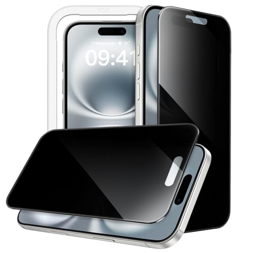 JETech 360° Privacy Screen Protector for iPhone 16, 2-Pack - size: iPhone 16