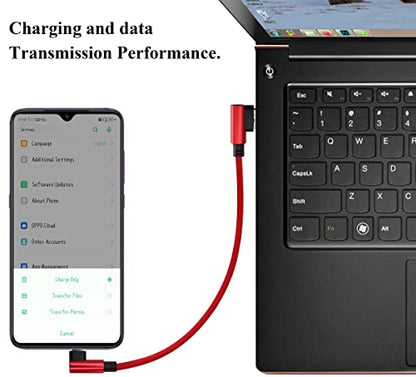 (23cm/9inch 90 Degree Micro USB Cable Right Angle USB 2.0 A Male to Micro Male Fast Sync & Charging Cable for Android, Samsung, LG,Huawei, Smartphones & More(Red/3-Pack) - color: 0.23m/Red