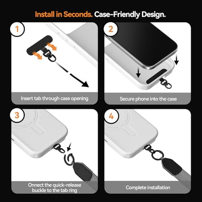 Phone Lanyard with Wallet, Adjustable Crossbody Phone Strap(Gray) - color: Grey