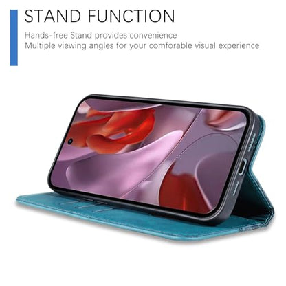 Wallet Case for Google Pixel 9A 2025 6.3 Inch - PU Leather Flip Cover with Card Holder Slots, Strong Magnetic Folio Kickstand Phone Case, Green - color: Green, size: google pixel 9a 6.3"