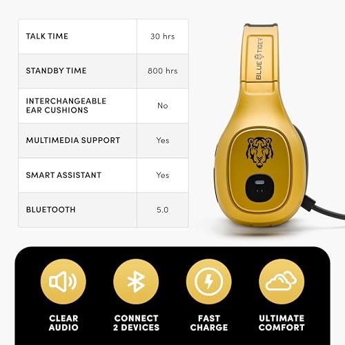 Blue Tiger Storm Gold- Wireless Trucker Bluetooth Headset with Mic - color: Gold, style: Storm Gold