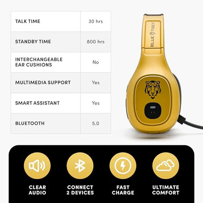 Blue Tiger Storm Gold- Wireless Trucker Bluetooth Headset with Mic - color: Gold, style: Storm Gold