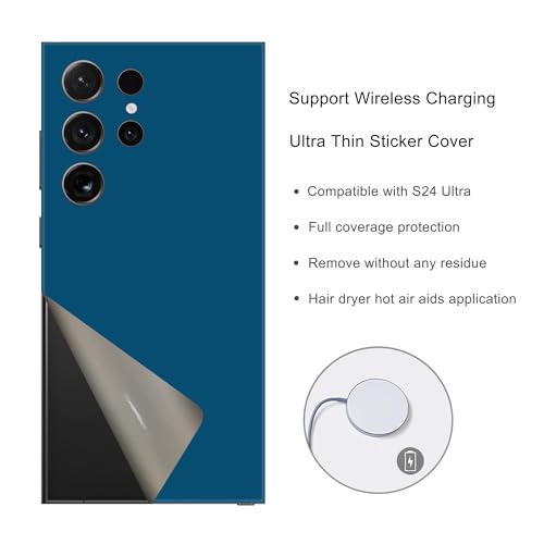 2 Pack Skin Wraps Compatible with Samsung Galaxy S24 Ultra (Blue) - color: Blue