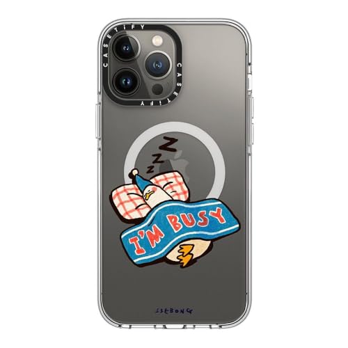 CASETiFY for iPhone 13 Pro Max Case - Impact Clear Compatible with MagSafe | Not Yellowing | 6.6 ft. 3x Military Grade Drop Protection | I'm so busy | Clear - color: I'm so busy, size: Iphone 13 Pro Max (6.7")