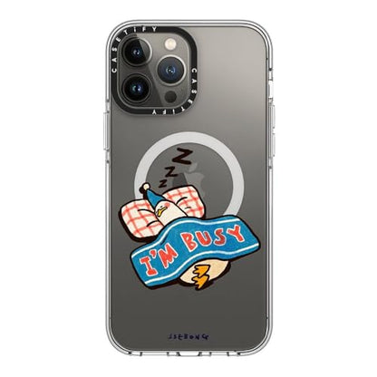 CASETiFY for iPhone 13 Pro Max Case - Impact Clear Compatible with MagSafe | Not Yellowing | 6.6 ft. 3x Military Grade Drop Protection | I'm so busy | Clear - color: I'm so busy, size: Iphone 13 Pro Max (6.7")