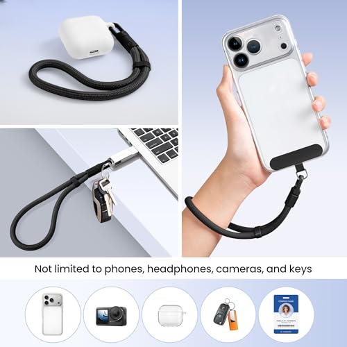 takyu 3 Pack Phone Wrist Strap, 360°Rotating Phone Lanyard without Tangles - color: Black, Dark Gray, Black-gray