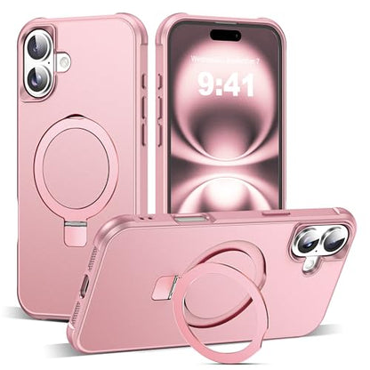 SKYLMW Compatible with iPhone 16 Case with Stand,Rose Gold - color: Rose Gold, size: iPhone 16