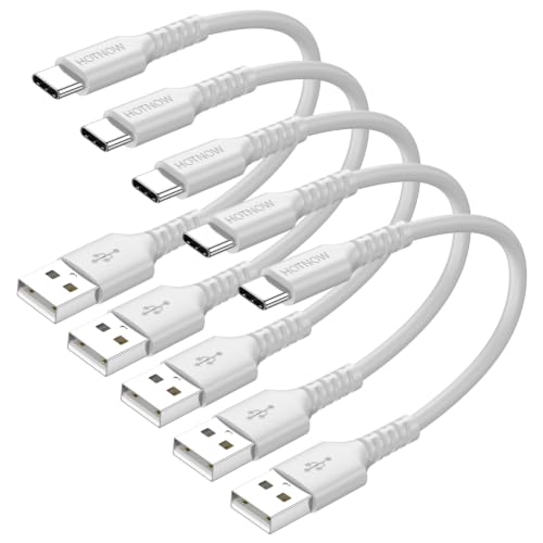 Short USB C Cable 6 inch / 0.5ft 5Pack, USB to USB C Cable Fast Charging - color: White, size: 0.5FT