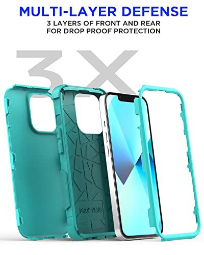 AICase Rugged Case for iPhone 13,Heavy Duty 3-Layer Pocket-Friendly Durable Military Grade Protection Shockproof/Drop Proof Protective Cover for iPhone 13 6.1 inch_3 Mint - color: Mint