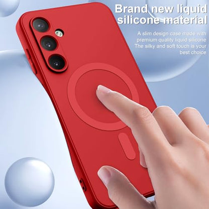 for Galaxy A15 5G Case,Magnetic,Wireless Charging,Slim Red | Soft TPU Silicone Cover Phone Case for Samsung Galaxy A15 5G,Red - color: Red