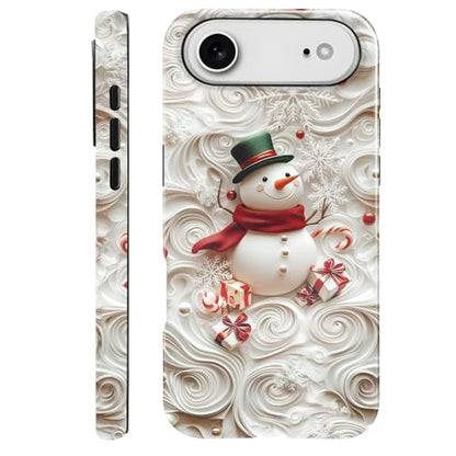 Compatible with iPhone 17 Air,Anti-Scratch Glossy Case Cover,Christmas Snowmen Snowflakes - color: Christmas Snowmen Snowflakes, size: IPhone 17 Air