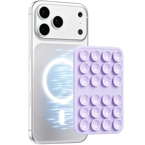 Magnetic Suction Sticky Phone Grip for iPhone 12-17 Series, Lavender - color: Lavender