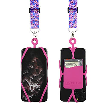 Gear Beast Cell Phone Lanyard with Adjustable Neck Strap Compatible with iPhone Galaxy & Most Smartphones - color: Tropical Lillies