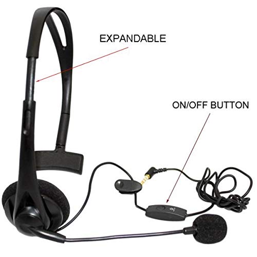 Wired Mono Headphone Earphone w Mic Headset 3.5mm for Moto G Stylus, Single Earbud Hands-Free Microphone Over-The-Head Compatible with Motorola Moto G Stylus