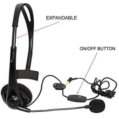 Wired Mono Headphone Earphone w Mic Headset 3.5mm for Moto G Stylus, Single Earbud Hands-Free Microphone Over-The-Head Compatible with Motorola Moto G Stylus