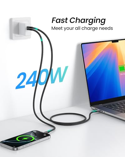 Silkland 80Gbps USB4 for Thunderbolt 5 Cable 3.3FT, 120Gbps Bandwidth, 240W - size: 3.3 Feet