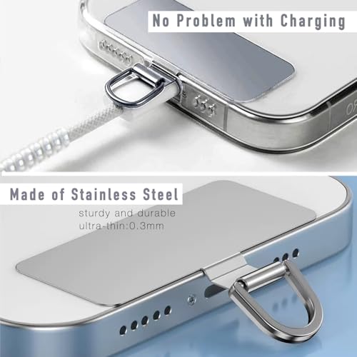20 Pack Stainless Steel Phone Tether Tab for Lanyard & Strap - style: Non-rotatable